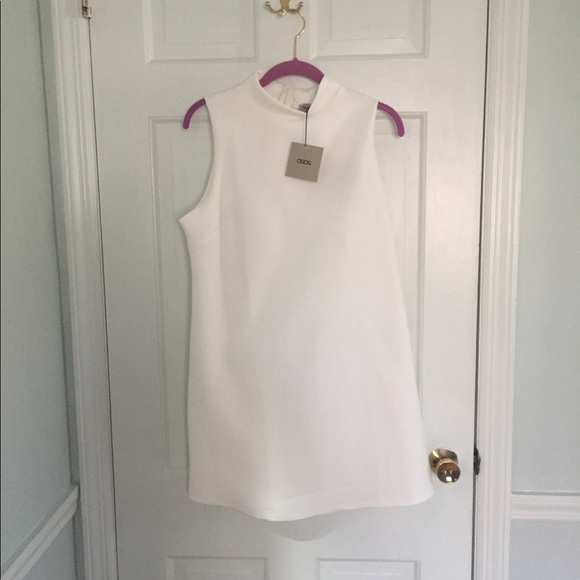 ASOS Dresses & Skirts - Brand New! ASOS scuba neck white dress- size 12